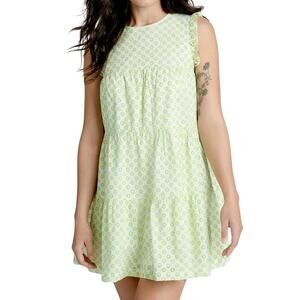 MODCLOTH Day Tripping in Eyelet Flower Fields Trapeze Dress Babydoll M NWT